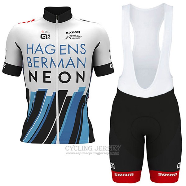 2017 Cycling Jersey Axeon Hagens Berman White and Black Short Sleeve and Bib Short